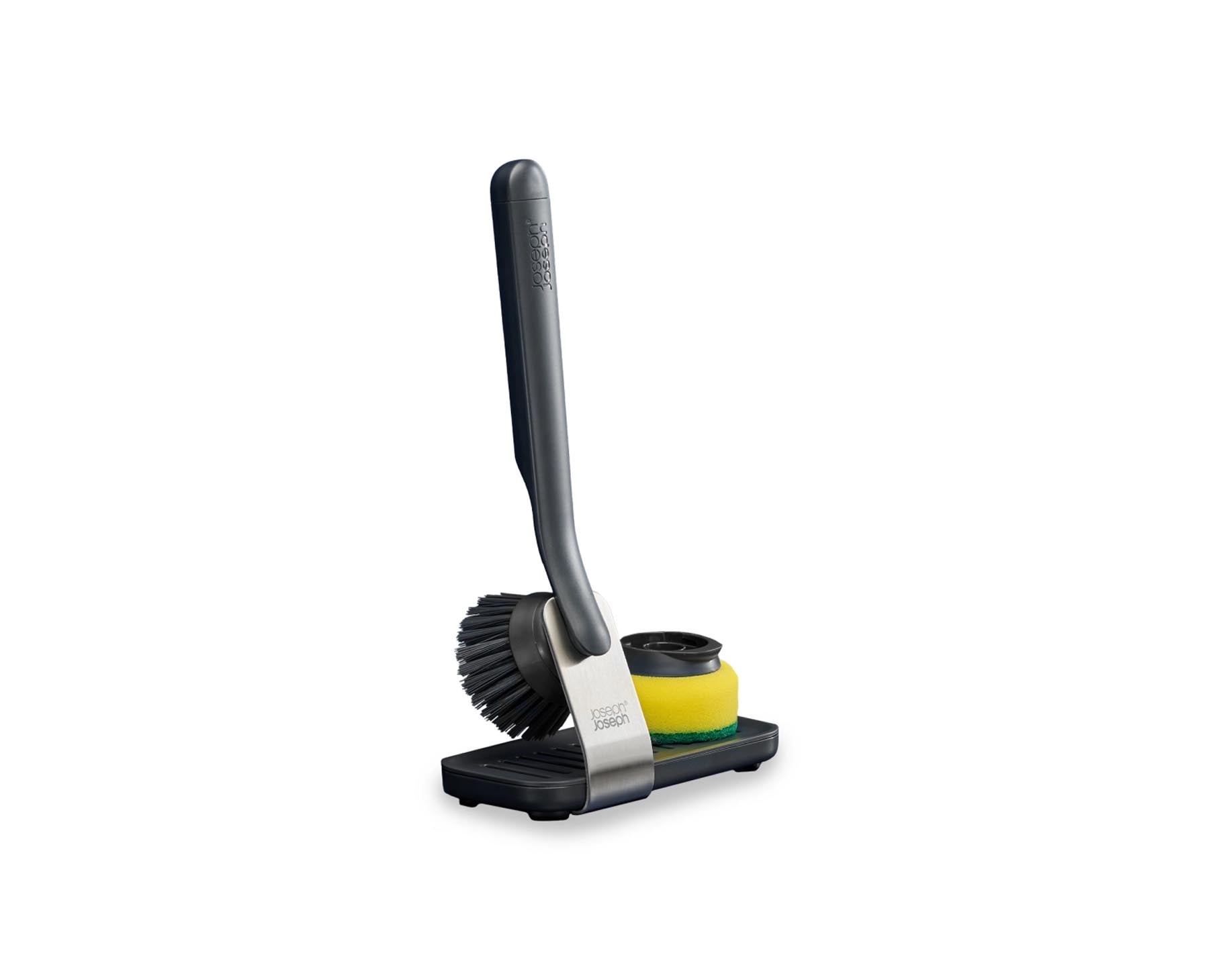 SinkTech Spülbürste mit Edelstahlhalterung & Ersatzschwamm in Schwarz präsentiert im Onlineshop von KAQTU Design AG. Küchenhelfer ist von Joseph Joseph