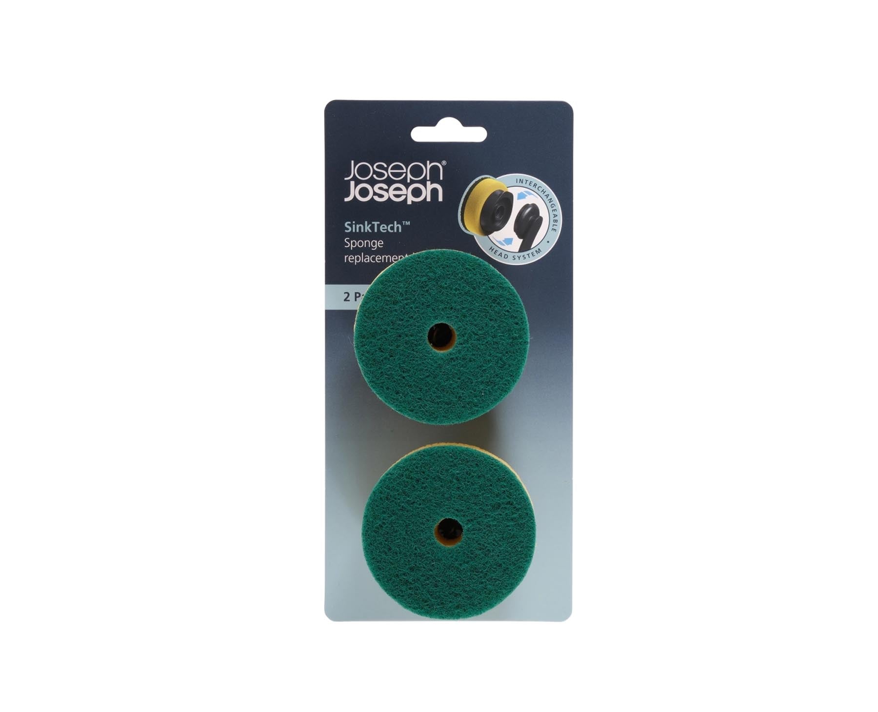 Praktischer Ersatzkopf in strahlendem Gelb für die Joseph Joseph Spülbürste, perfekt zum mühelosen Reinigen von Geschirr und Kochutensilien.
