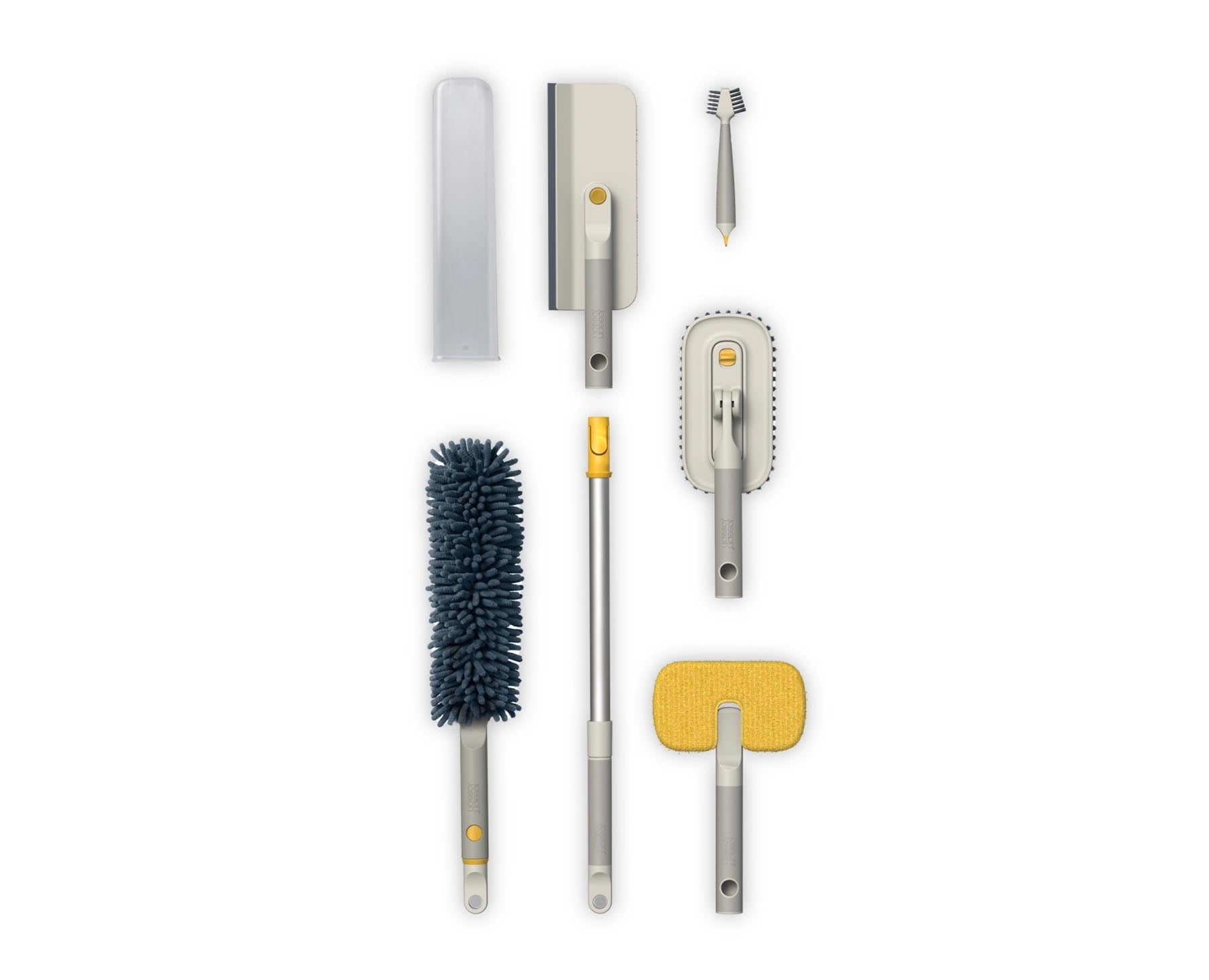 CleanTech Reinigungsset komplett light stone in Grau präsentiert im Onlineshop von KAQTU Design AG. Besen ist von Joseph Joseph