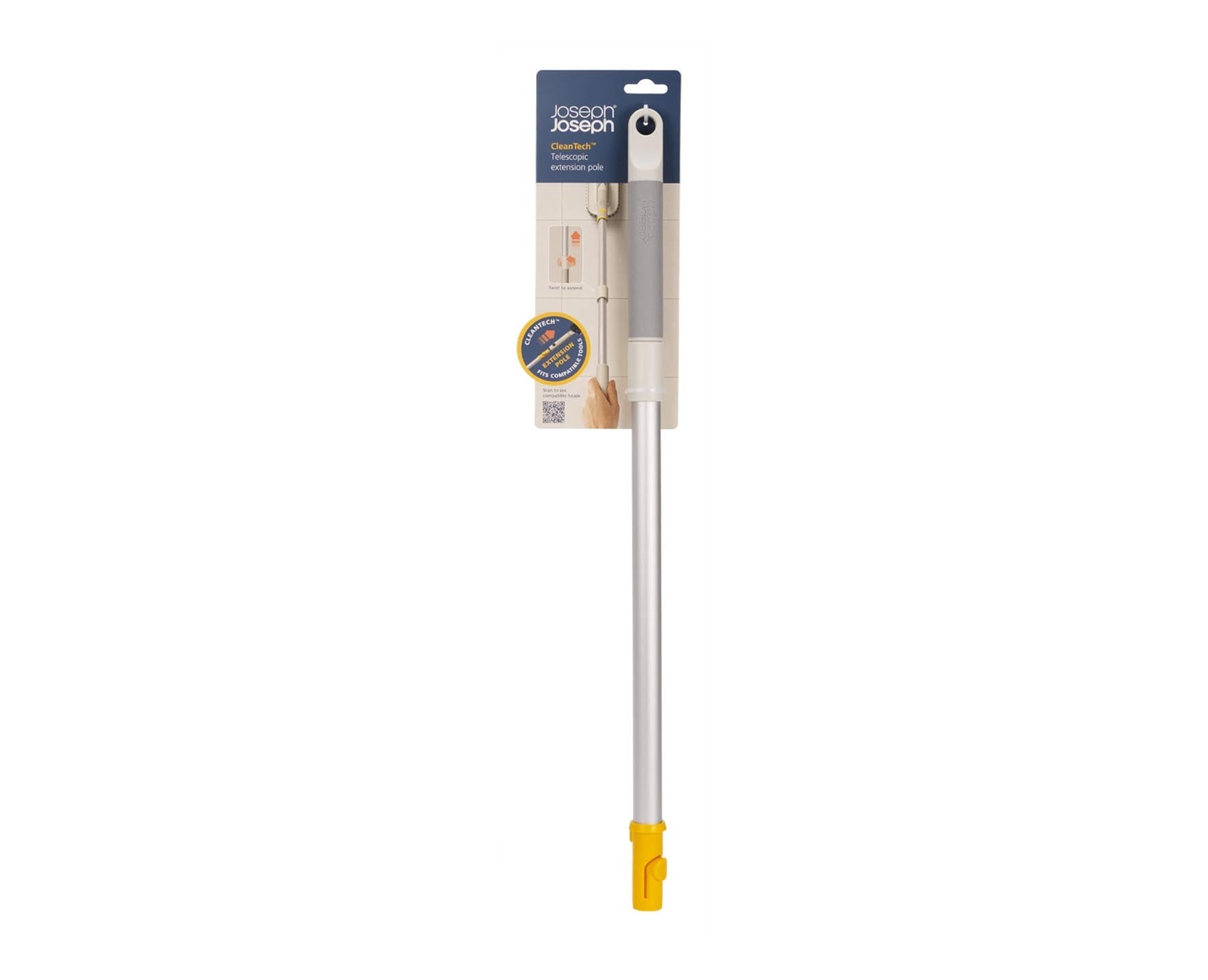 Praktischer CleanTech Teleskoparm in sanftem light stone, ideal für effiziente Reinigung und platzsparende Aufbewahrung.
