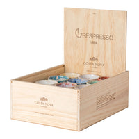 Set of 24 Grespresso Wooden Gift Box Coffee Cups, 190 ml, assorted colors
