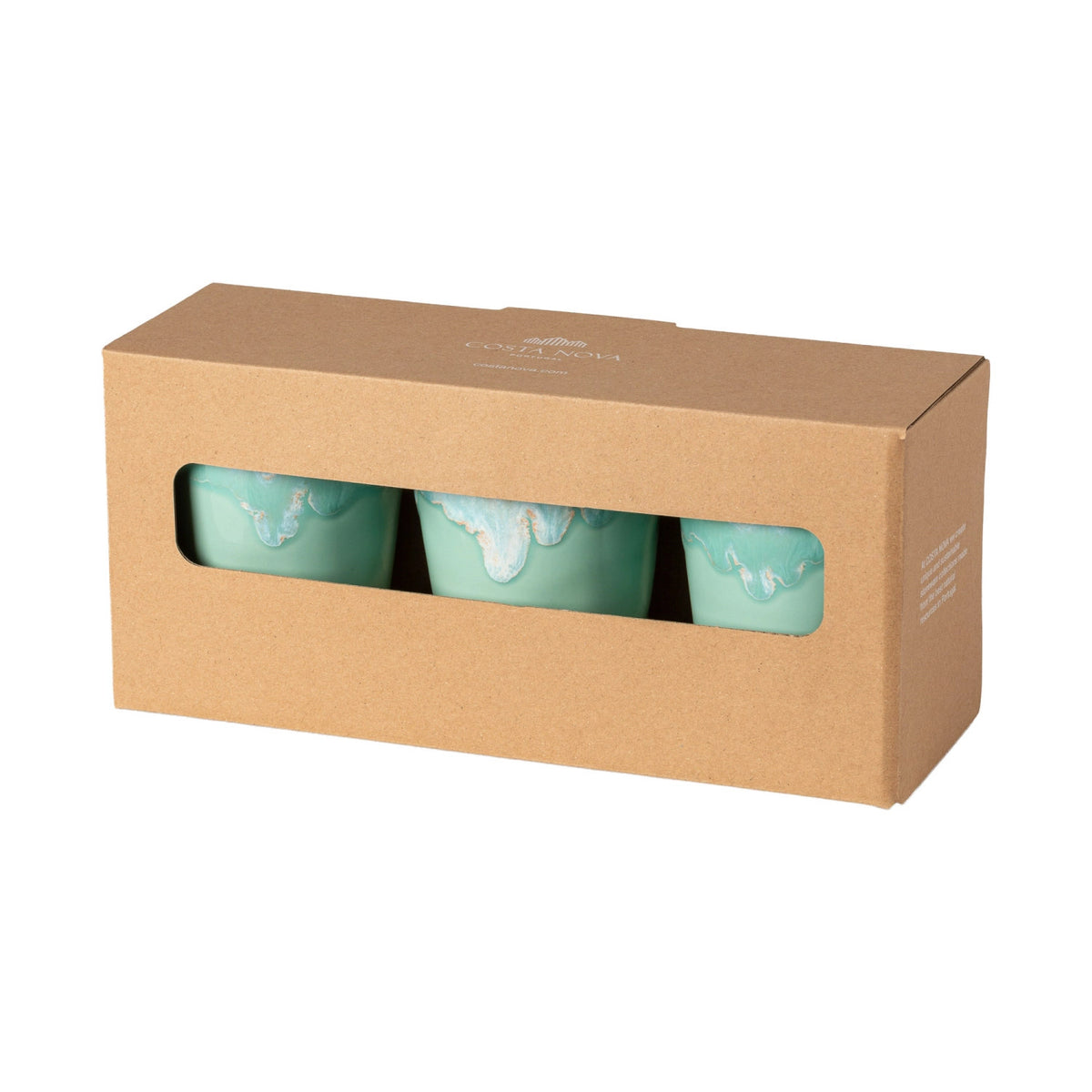 3er Set Grespresso Geschenkbox Mokkatasse 380ml aqua in Blau präsentiert im Onlineshop von KAQTU Design AG. Tasse ist von Costa Nova
