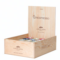 Set of 40 Grespresso Wooden Gift Box Espresso Cups, 70 ml, assorted colors