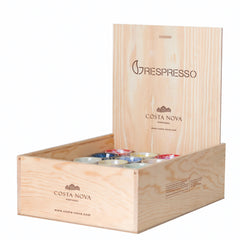 Set of 40 Grespresso Wooden Gift Box Espresso Cups, 70 ml, assorted colors