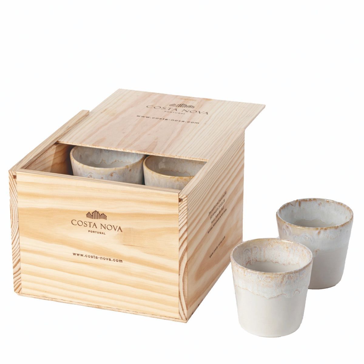 8er Set Grespresso Geschenkbox Kaffeetasse 190ml weiss in Weiss präsentiert im Onlineshop von KAQTU Design AG. Tasse ist von Costa Nova