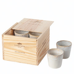 Set of 8 Grespresso Gift Box Coffee Mugs, 190 ml, White