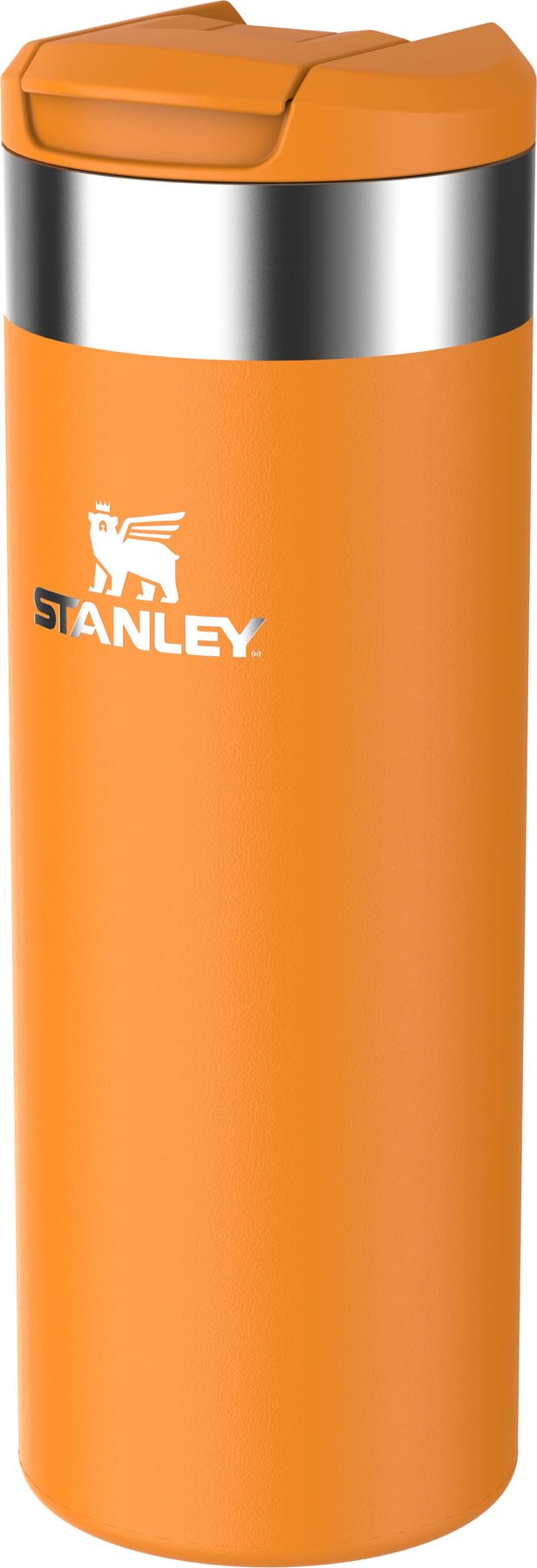 Stylische AeroLight Transit Mug in goldenrod coral, ideal für unterwegs. Hochwertige Thermosflasche von Stanley für heiße und kalte Getränke.