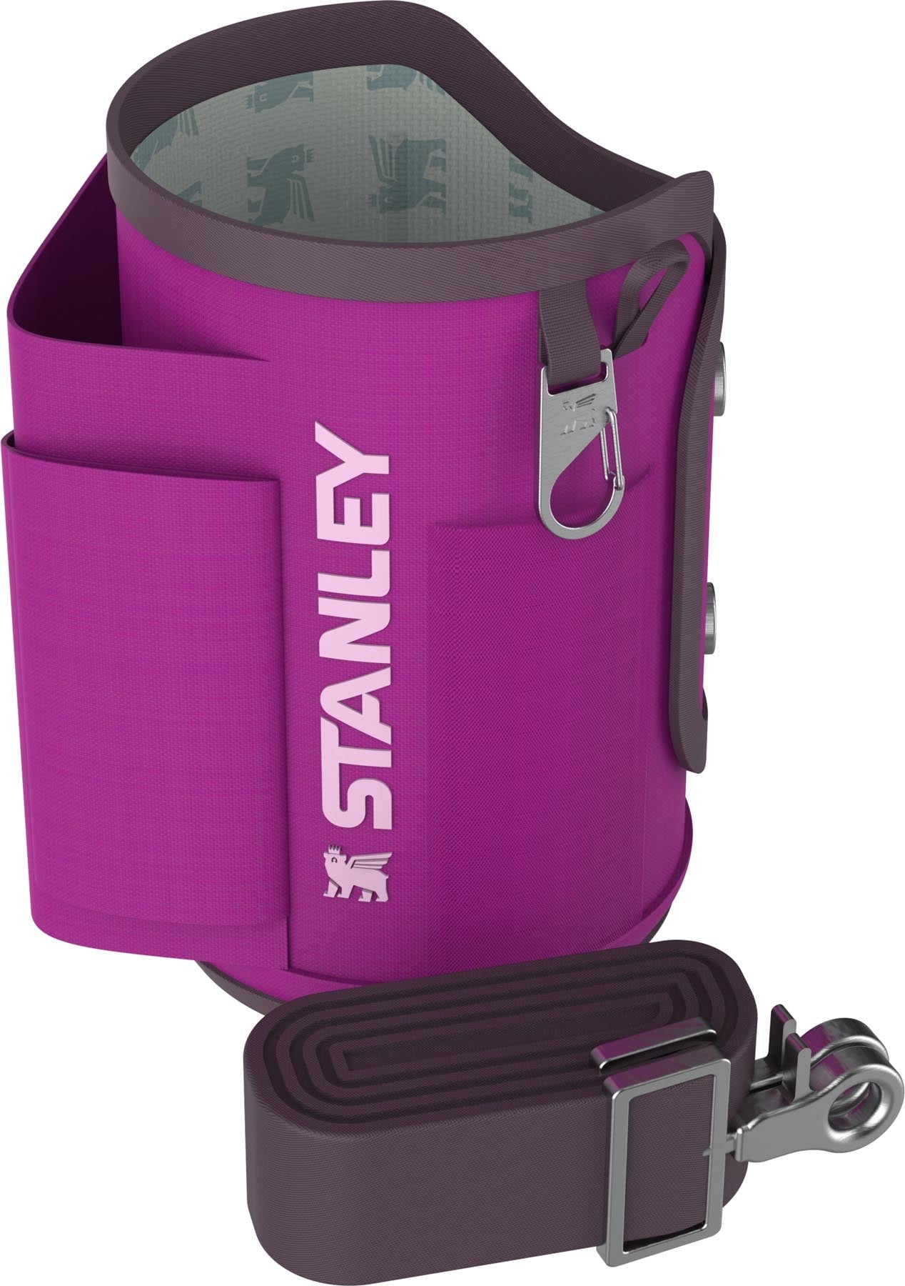 Stylische Stanley Thermosflasche in Violett, 0.89l, ideal für unterwegs, mit praktischem Tragegriff und ansprechendem Design für jeden Anlass.