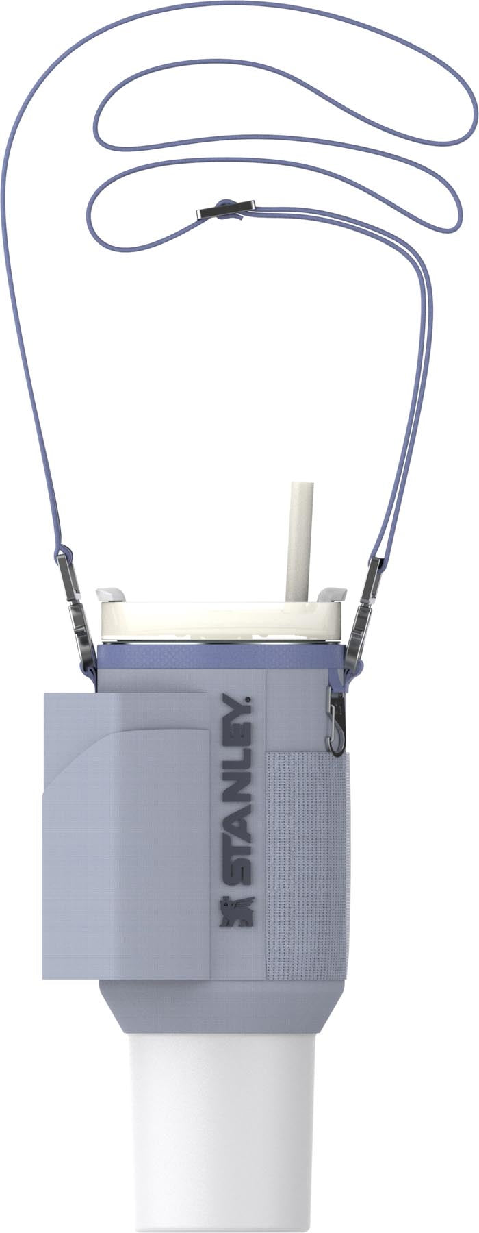 Praktische und elegante Stanley Thermosflasche All-Day Quencher Carry-All 1.18l in Dew Drop, perfekt für kalte und heiße Getränke unterwegs.