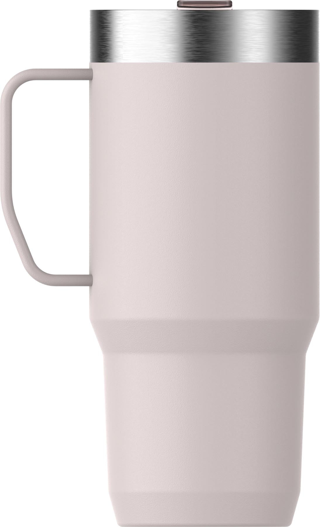 Eleganter Everyday Suburban Mug in zartem Roséquarz, ideal für heiße und kalte Getränke, von Stanley für den täglichen Gebrauch.