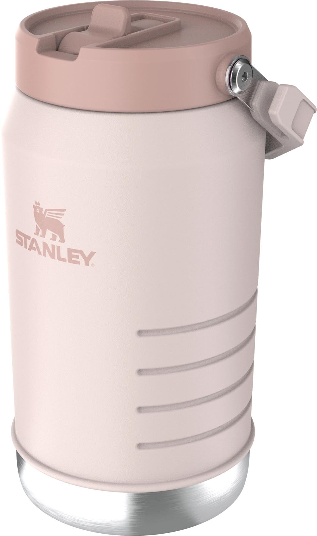 Stylischer IceFlow Flip Straw Getränkespender in Rose Quartz von Stanley, ideal für unterwegs und perfekt für kalte Getränke.