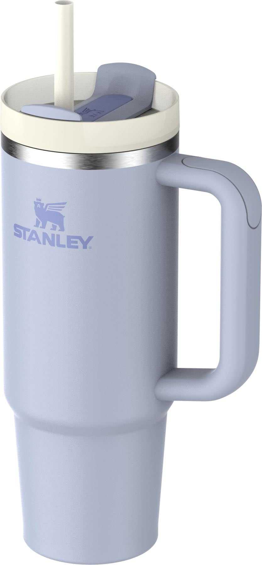 Stylische Thermosflasche Quencher FlowState 0.89l in der Farbe Dew Drop von Stanley, ideal für kalte und heiße Getränke unterwegs.