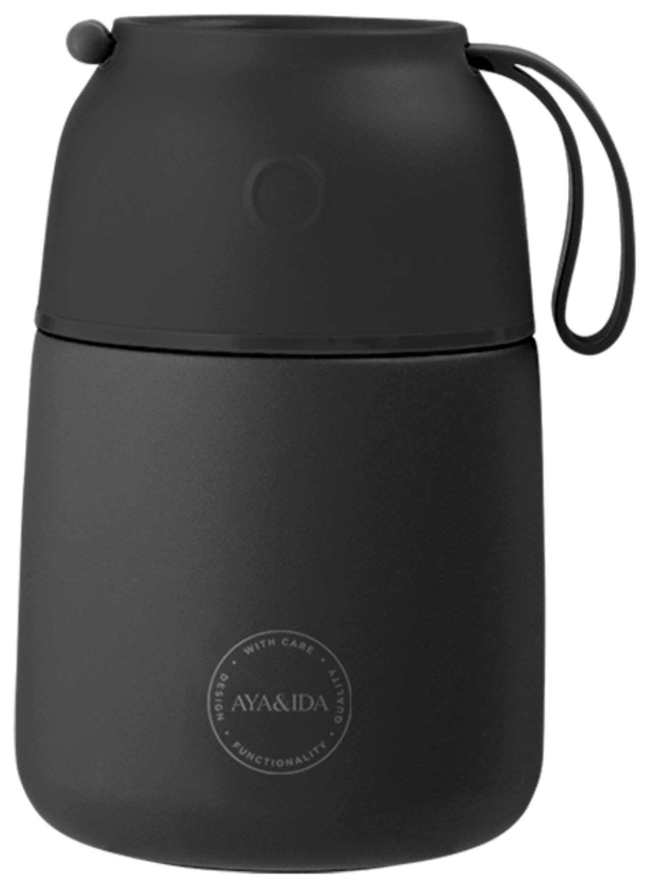 Food'ie Lunch Box 500ml Matte Black in Schwarz präsentiert im Onlineshop von KAQTU Design AG. Snackbox ist von AYA&IDA