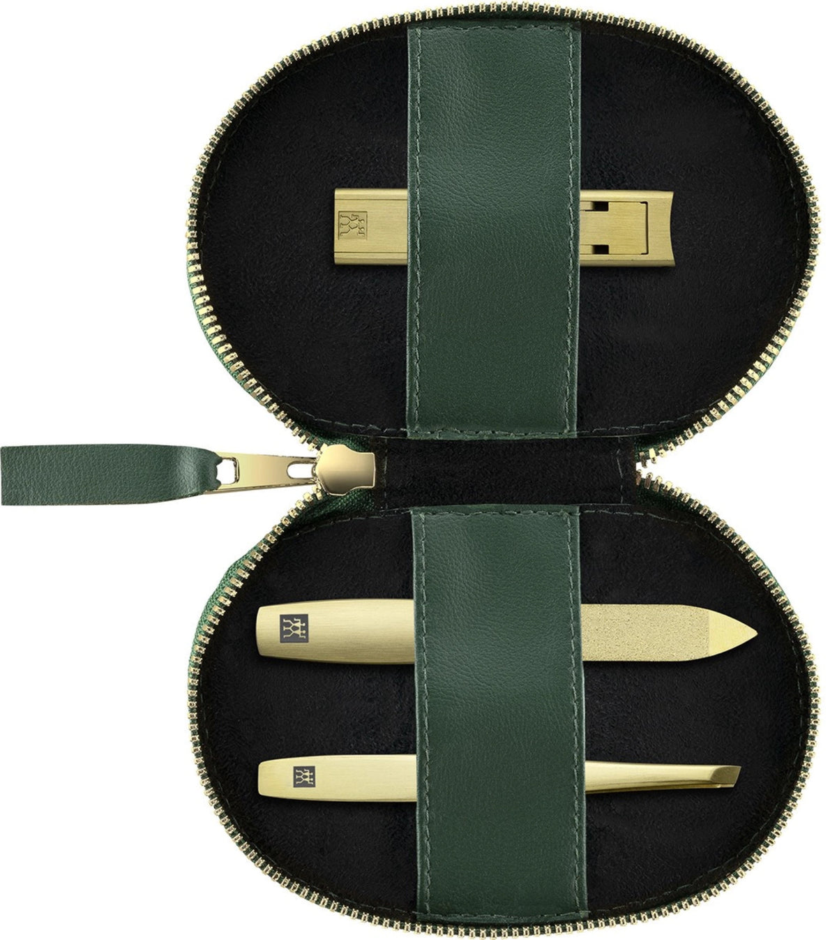 3tlg. Nagelpflege-Etui mit Nagelknipser grün in Grün präsentiert im Onlineshop von KAQTU Design AG. Pflege ist von Zwilling Beauty