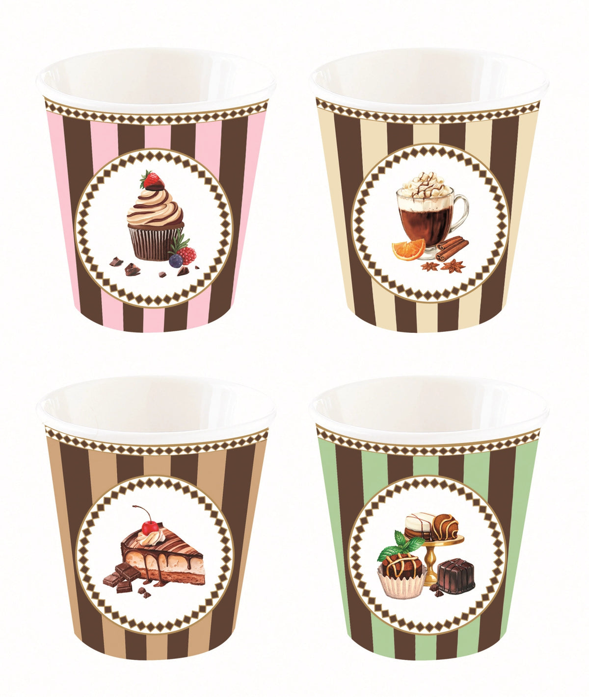 4er Set Sweet Moments Espressotasse 100ml Porzellan in Mehrfarbig präsentiert im Onlineshop von KAQTU Design AG. Tasse ist von Easy Life
