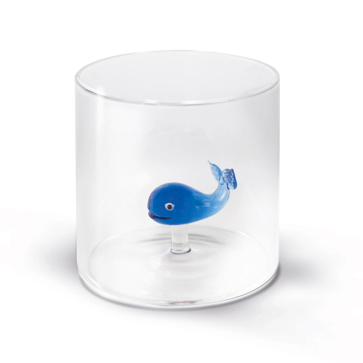 Trinkglas aus Borosilikat in Blau mit Walfisch-Motiv, 250ml Fassungsvermögen, kompakte Form, Hersteller Easy Life, Modell WD566BAL