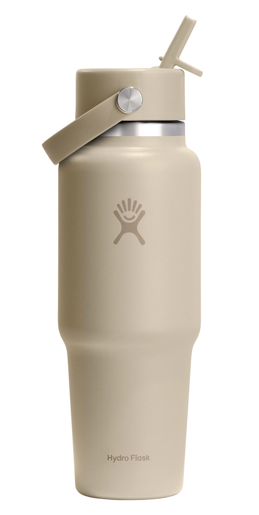 Trinkflasche Travel Wide Flex Deckel Strohhalm 945ml oat in Beige präsentiert im Onlineshop von KAQTU Design AG. Thermosflasche ist von Hydro Flask