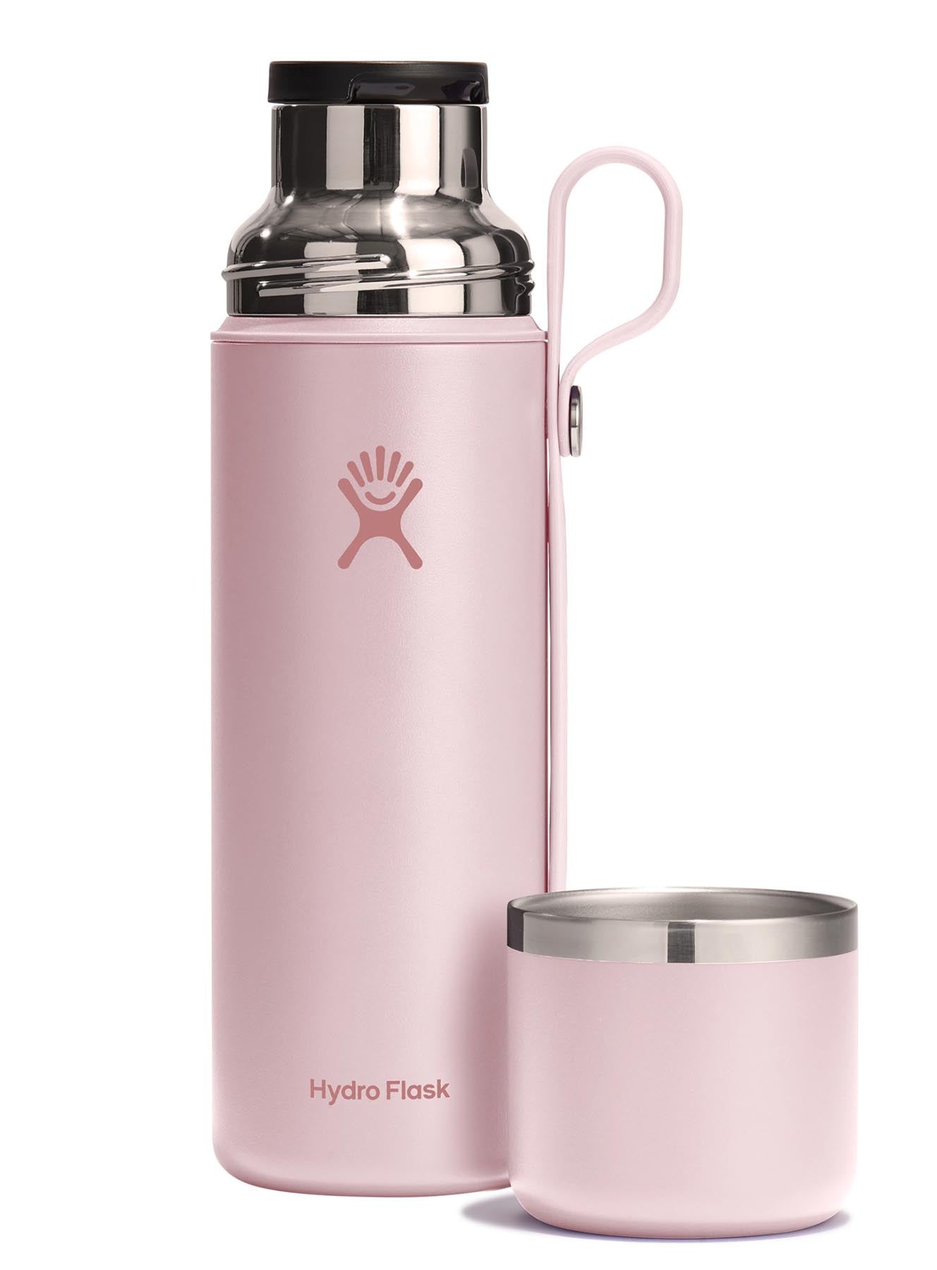 Stylische Thermosflasche Hot Flask & Cup 828ml in Trillium-Grün von Hydro Flask, ideal für heiße Getränke unterwegs.