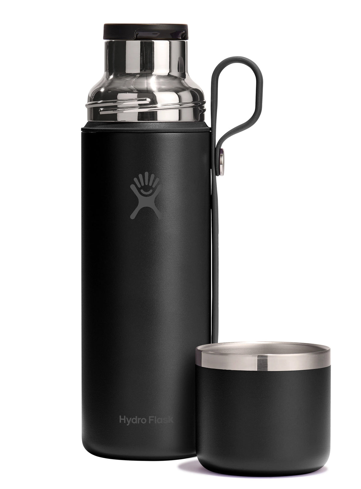 Trinkflasche Hot Flask & Cup 828ml schwarz in Schwarz präsentiert im Onlineshop von KAQTU Design AG. Thermosflasche ist von Hydro Flask