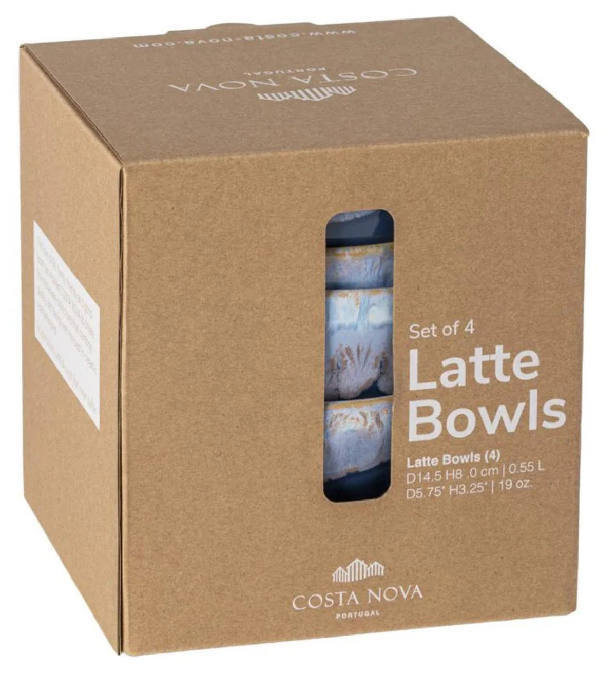4er Set Latte Bowls Schale 550ml D14.5cm H8cm denim in Blau präsentiert im Onlineshop von KAQTU Design AG. Schale ist von Costa Nova