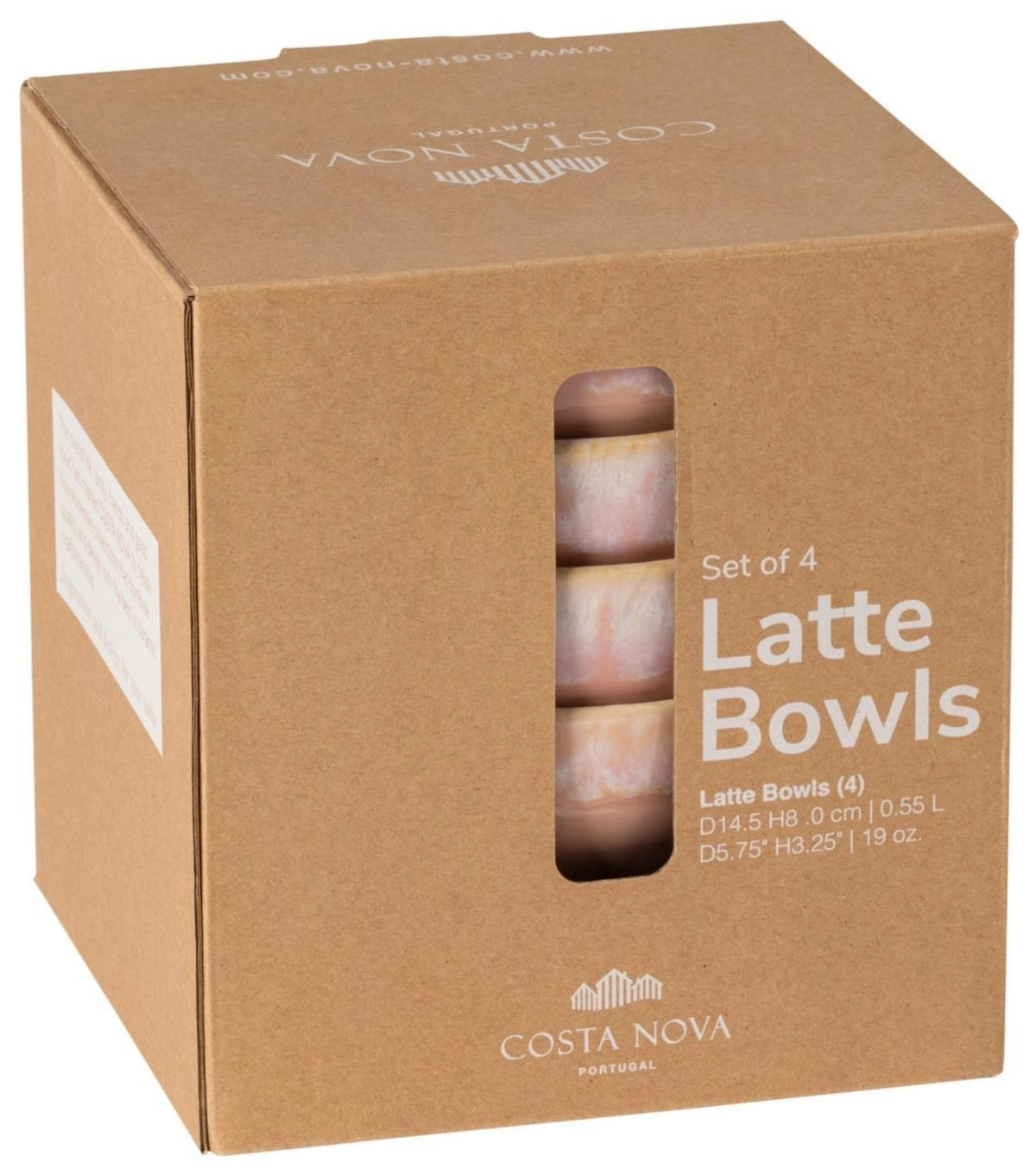 4er Set Latte Bowls Schale 550ml D14.5cm H8cm soft pink in Pink präsentiert im Onlineshop von KAQTU Design AG. Schale ist von Costa Nova