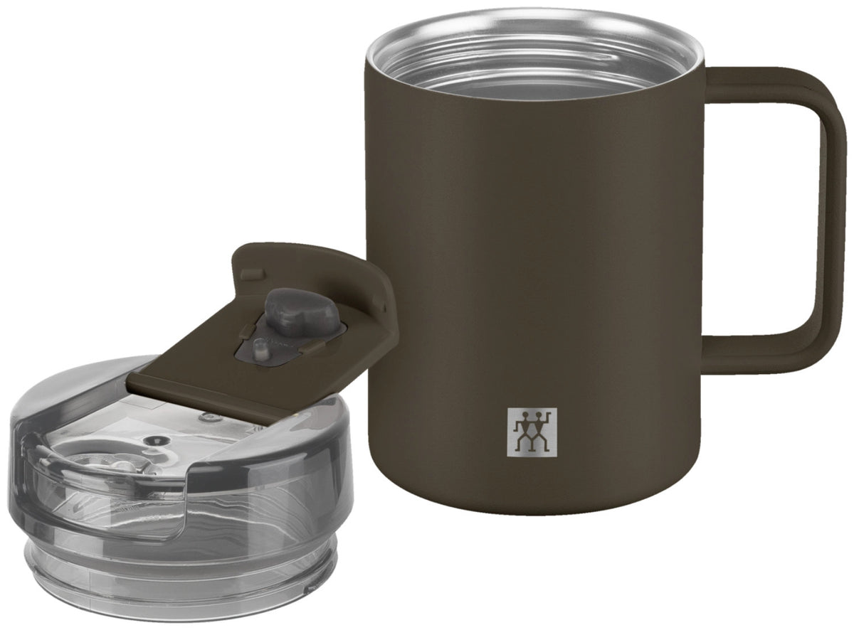 Thermo Plus Thermobecher 380ml Grey Mocca in Grau präsentiert im Onlineshop von KAQTU Design AG. Trinkflaschen ist von Zwilling