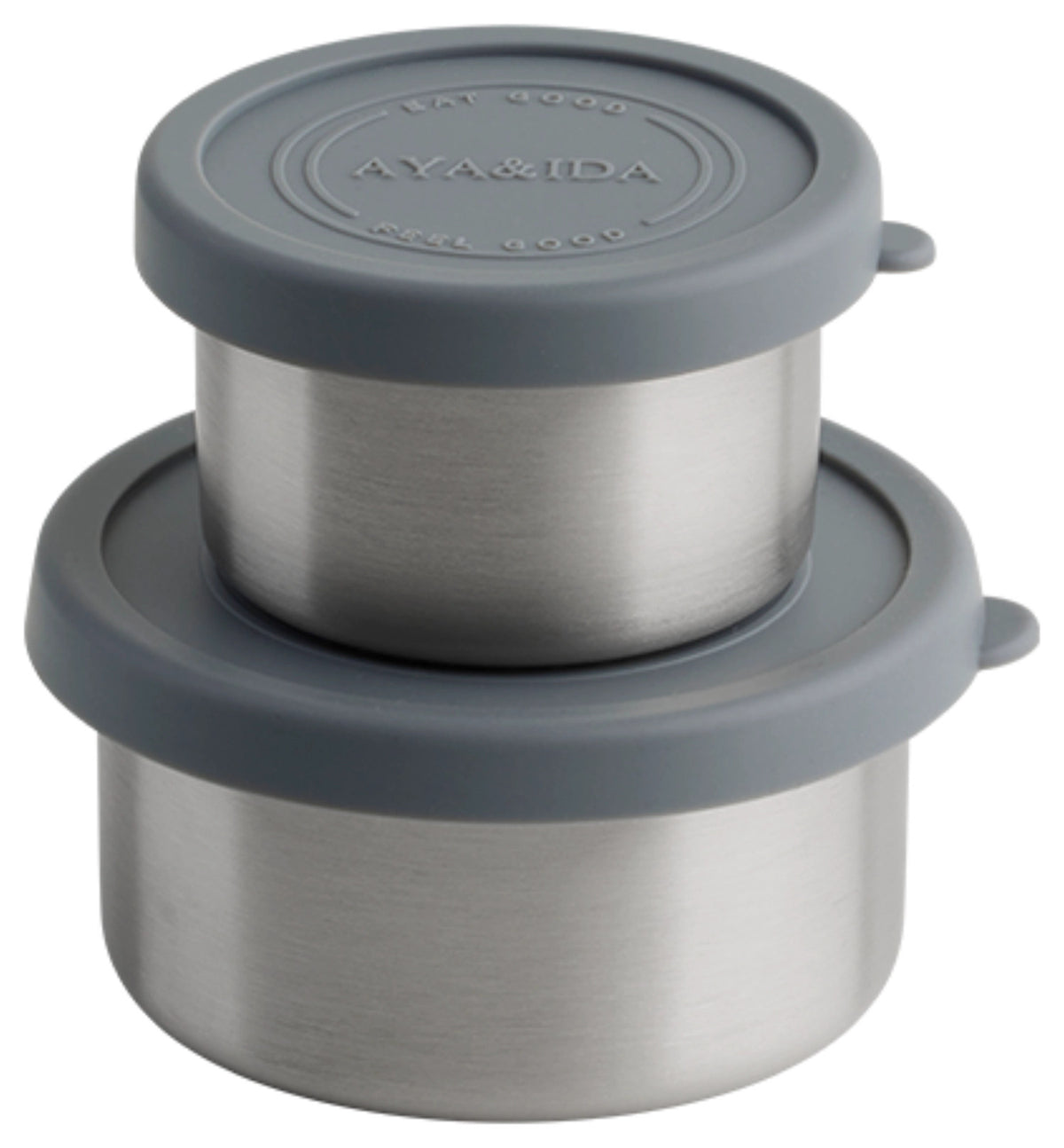 2er Set Snack Container 100ml + 200ml Dark Grey in Grau präsentiert im Onlineshop von KAQTU Design AG. Snackbox ist von AYA&IDA