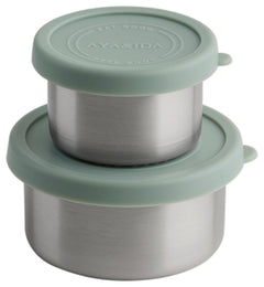 Set of 2 Snack Containers, 100 ml + 200 ml, Mint Green