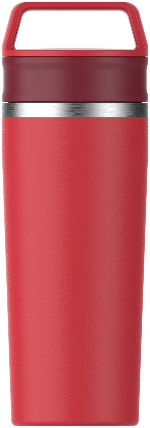 Stylischer Café-To-Go Travel Mug in Chili-Rot von Stanley, ideal für unterwegs. Hält Getränke warm und ist perfekt für Kaffeeliebhaber.
