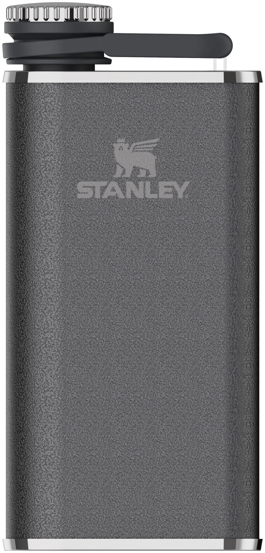 Easy-Fill Wide Mouth Flask 0.23l hammertone black in Schwarz präsentiert im Onlineshop von KAQTU Design AG. Thermosflasche ist von Stanley