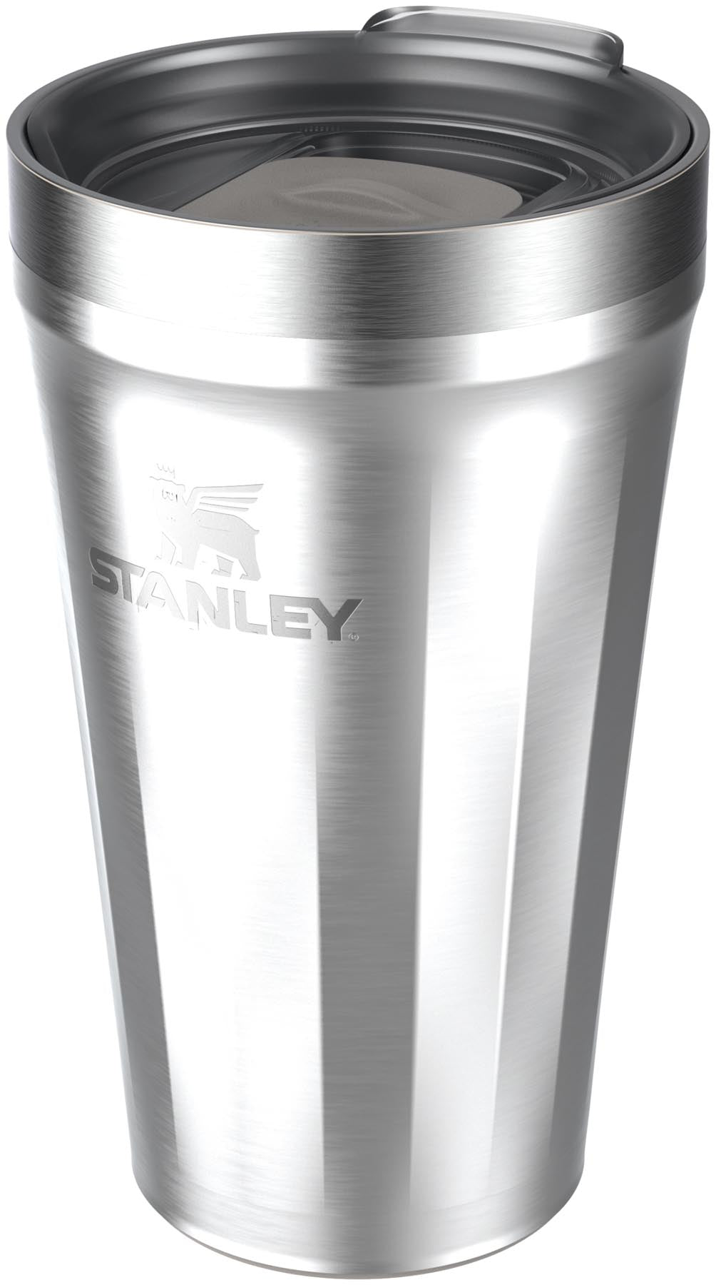 Stylischer Edelstahl-Tumbler in schickem Grau, ideal für den täglichen Gebrauch. Hält Getränke heiß oder kalt, perfekt für unterwegs.