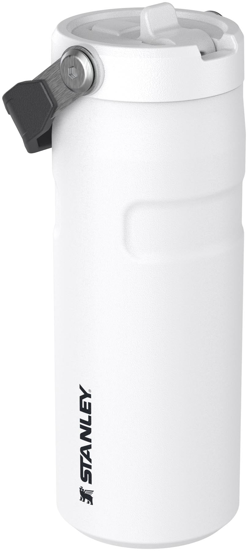 Moderne Stanley IceFlow Flip Straw Flasche in Chalk, 0.47l, perfekt für aktive Tage, sorgt für erfrischende Getränke unterwegs.