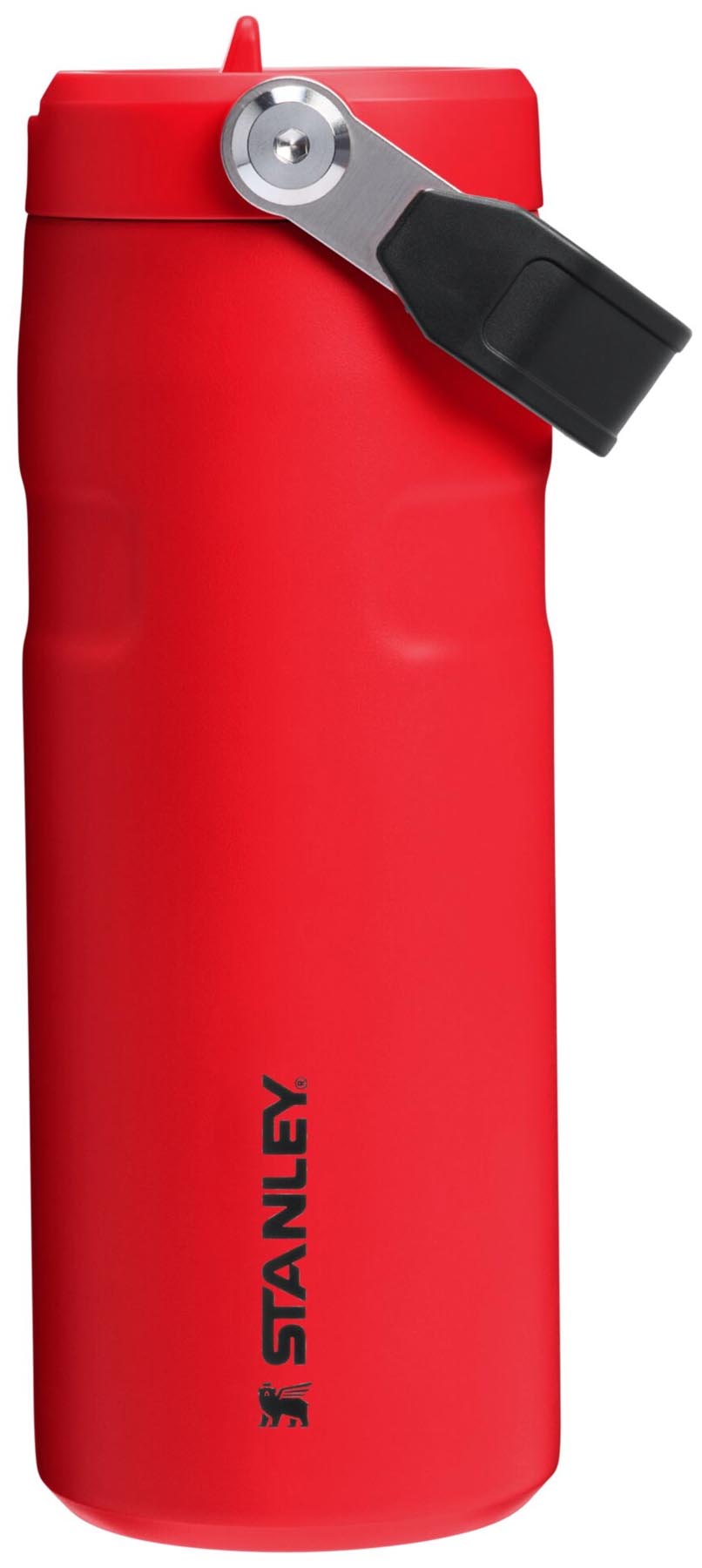 IceFlow Flip Straw Flasche 0.47l chili black in Schwarz präsentiert im Onlineshop von KAQTU Design AG. Aufbewahrungsbehälter ist von Stanley