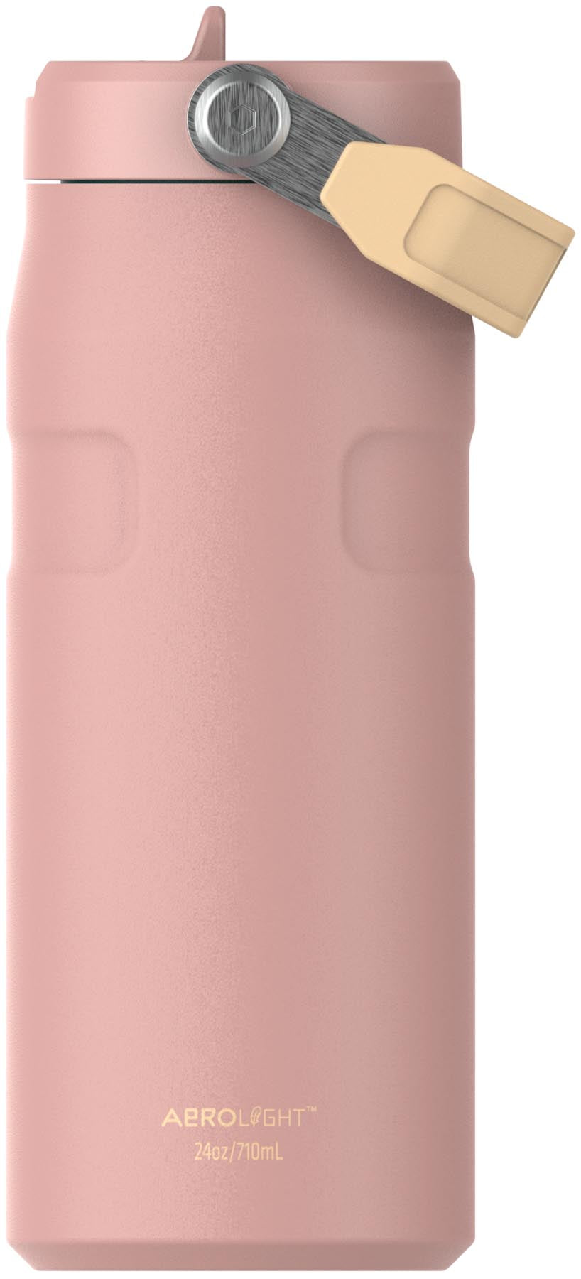 Stylische Stanley Thermosflasche IceFlow Flip Straw in Peach Rose, 0.47l, ideal für unterwegs und hält Getränke frisch.