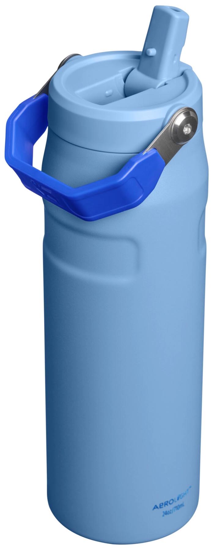 Stylische Stanley Thermosflasche IceFlow Flip Straw in Himmelblau, 0.7l, ideal für kalte Getränke und unterwegs.