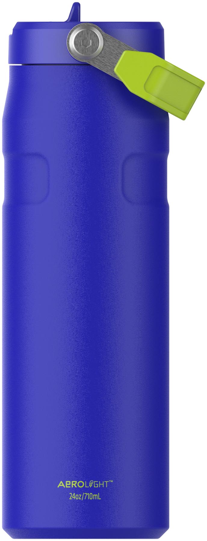 Stylische Stanley Thermosflasche IceFlow Flip Straw in cobalt chartreuse, 0.7l, ideal für kalte Getränke unterwegs.
