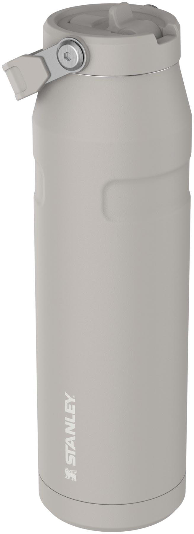 Stylische Stanley Thermosflasche IceFlow Flip Straw in elegantem Grau, ideal für unterwegs und perfekt für kalte Getränke.