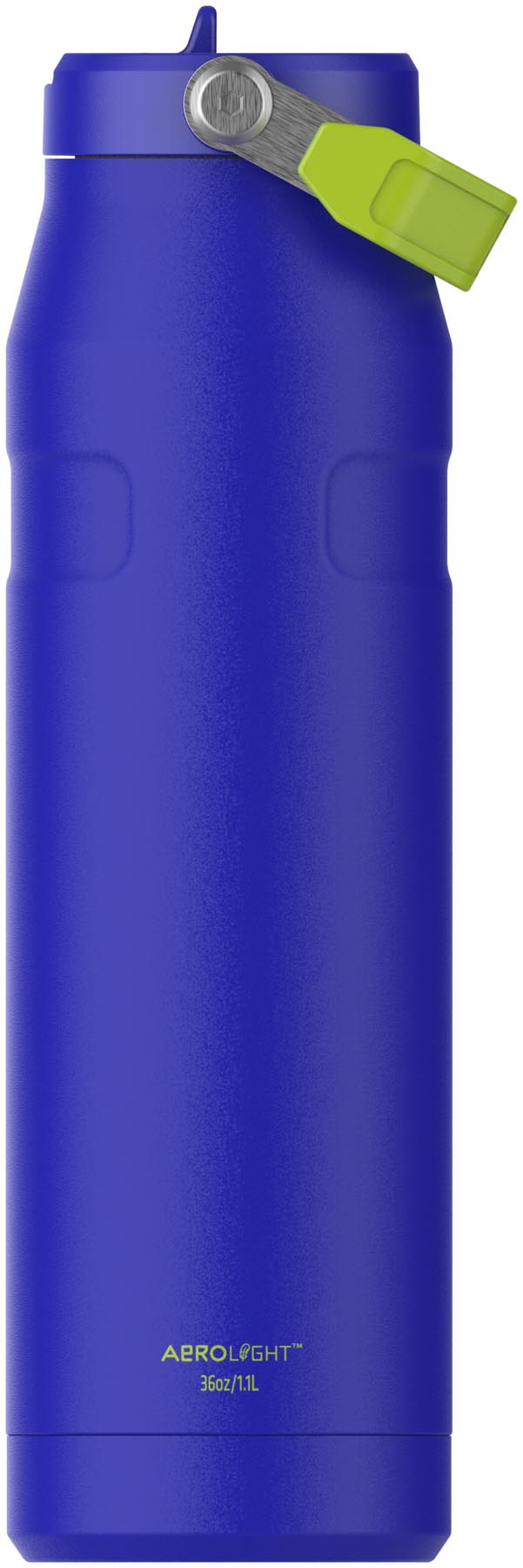 Stylische Stanley Thermosflasche IceFlow Flip Straw in cobalt chartreuse, 1.06l, ideal für kalte Getränke und unterwegs.