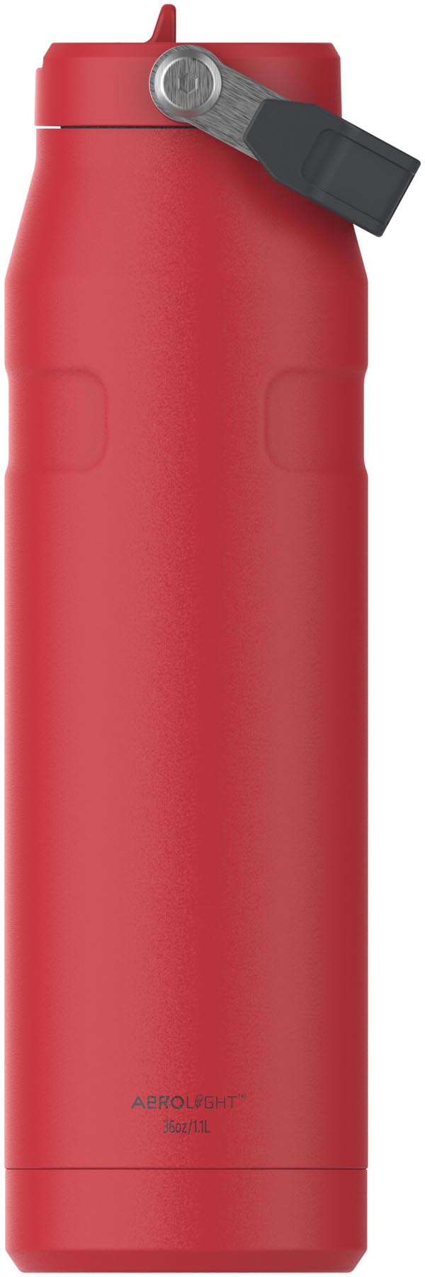 Stylische Stanley Thermosflasche IceFlow Flip Straw in Chili Black, 1.06l, ideal für kalte Getränke und unterwegs.