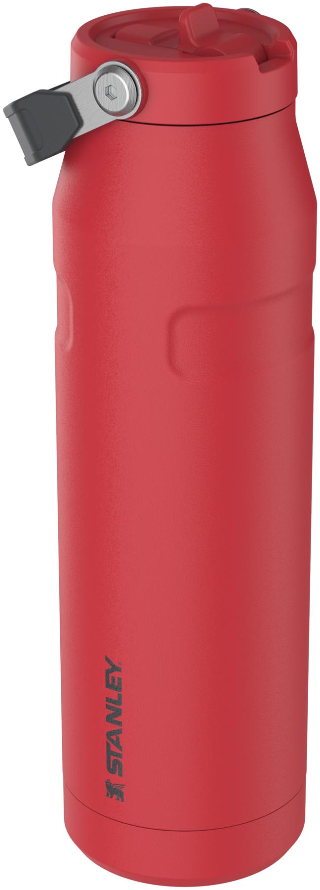 Moderne Stanley IceFlow Flip Straw Flasche in Chili Black, 1.06l, perfekt für erfrischende Getränke und aktive Abenteuer.