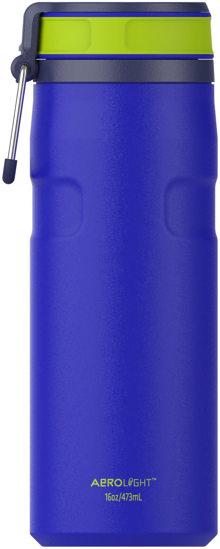 Stylische Stanley Thermosflasche IceFlow Twist Flip in cobalt chartreuse, 0.47l, ideal für kalte Getränke und unterwegs.