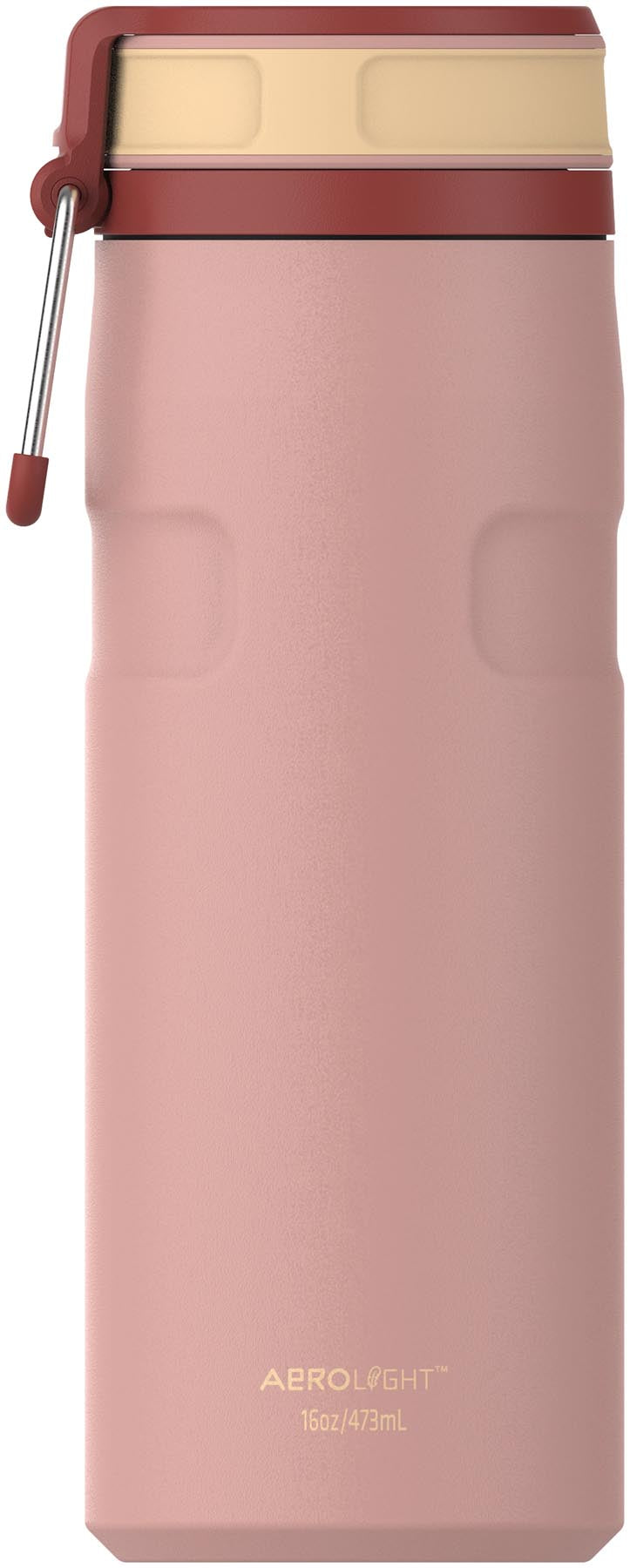Stylische Stanley Thermosflasche IceFlow Twist in Peach Rose, 0.47l, ideal für unterwegs und hält Getränke lange kühl.