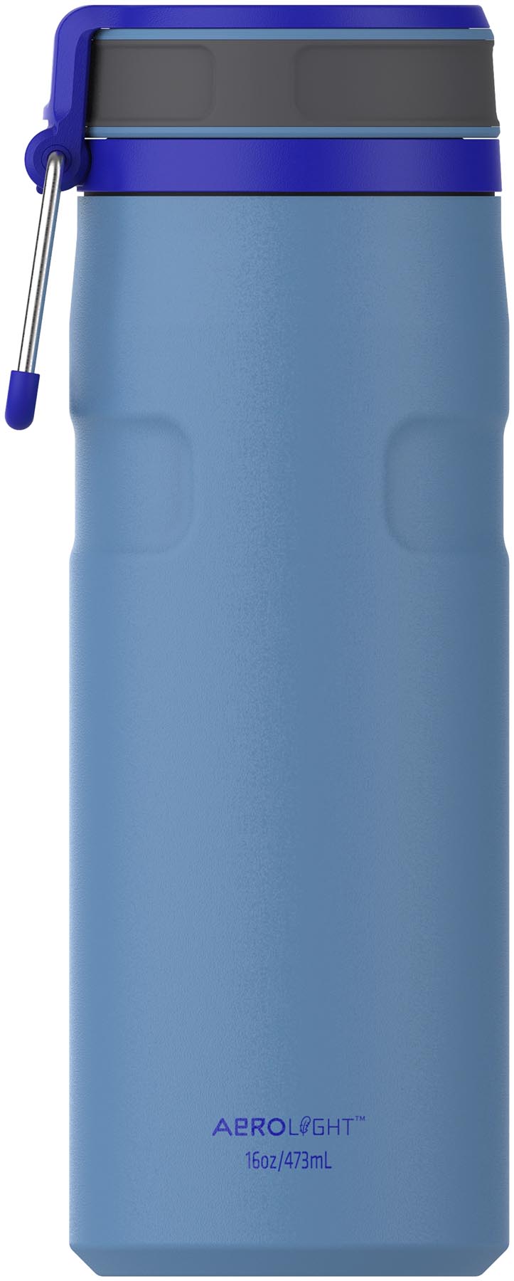Stylische Stanley Thermosflasche IceFlow Twist in Blau mit 0.47l Fassungsvermögen, ideal für kalte Getränke und unterwegs.