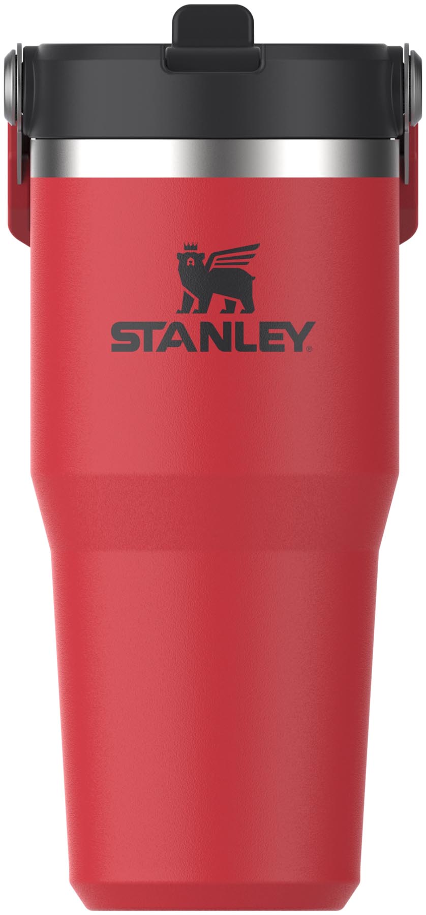 IceFlow Flip Straw Becher 0.41l chili black in Schwarz präsentiert im Onlineshop von KAQTU Design AG. Aufbewahrungsbehälter ist von Stanley