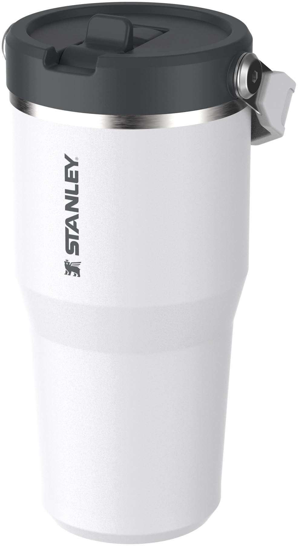 Eleganter Stanley IceFlow Flip Straw Becher in Chalk-Weiß, perfekt für erfrischende Getränke mit 0.6l Fassungsvermögen, ideal für unterwegs.