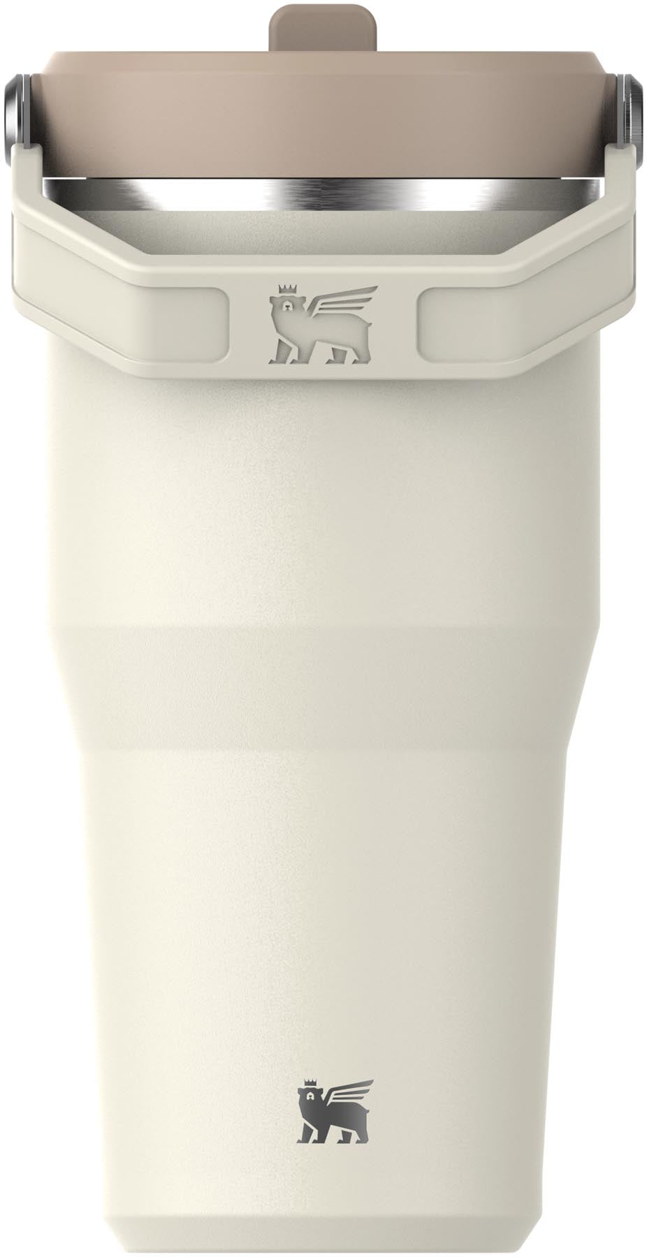 Stylischer IceFlow Flip Straw Becher in Cremefarbe von Stanley, ideal für kalte Getränke und unterwegs. Kapazität: 0.6l.