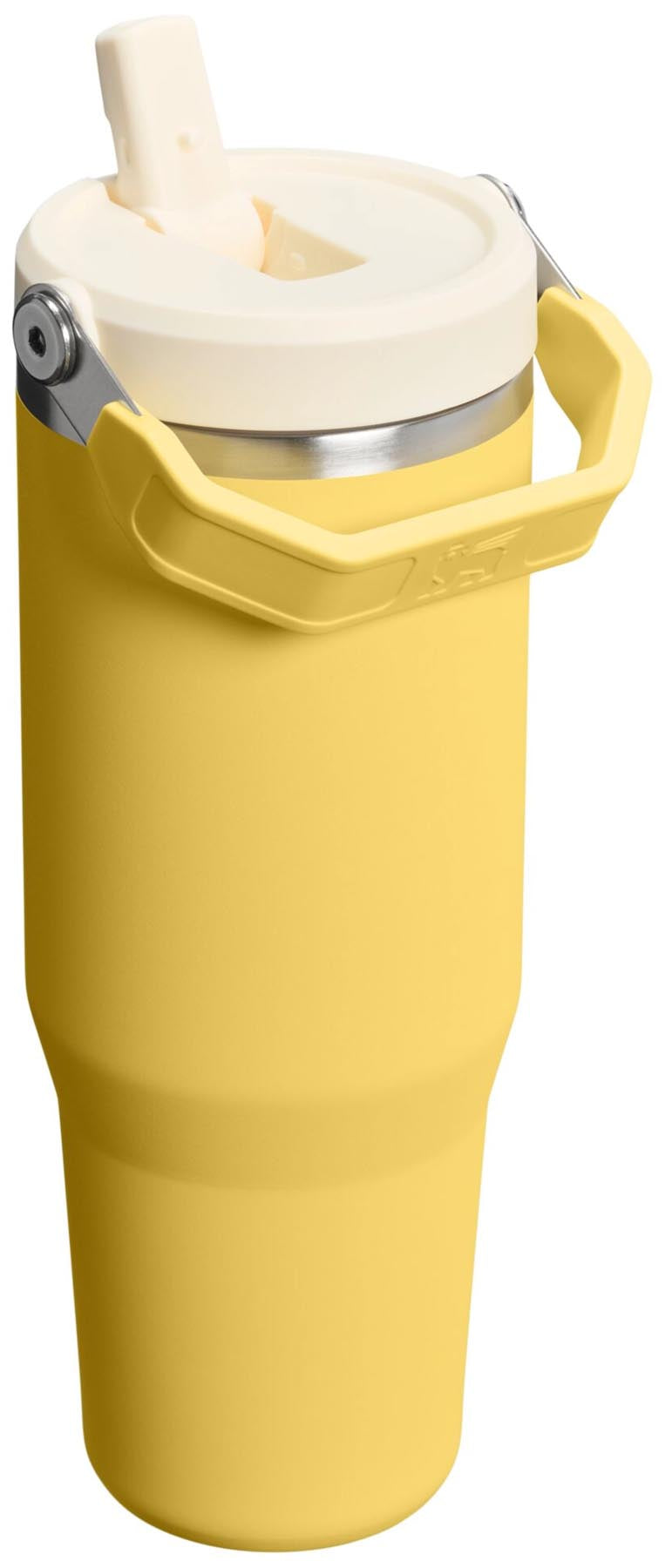 Stylischer IceFlow Flip Straw Becher in leuchtendem Daffodil-Gelb von Stanley, ideal für kalte Getränke und unterwegs.