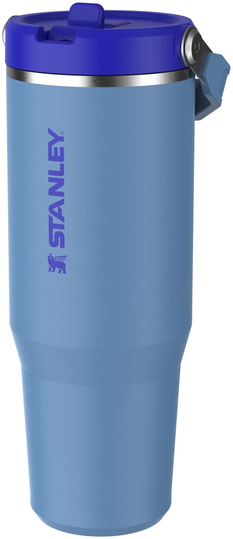 Praktischer Stanley IceFlow Flip Straw Becher in sanftem Himmelblau, perfekt für erfrischende Getränke mit einem Volumen von 0.89l.