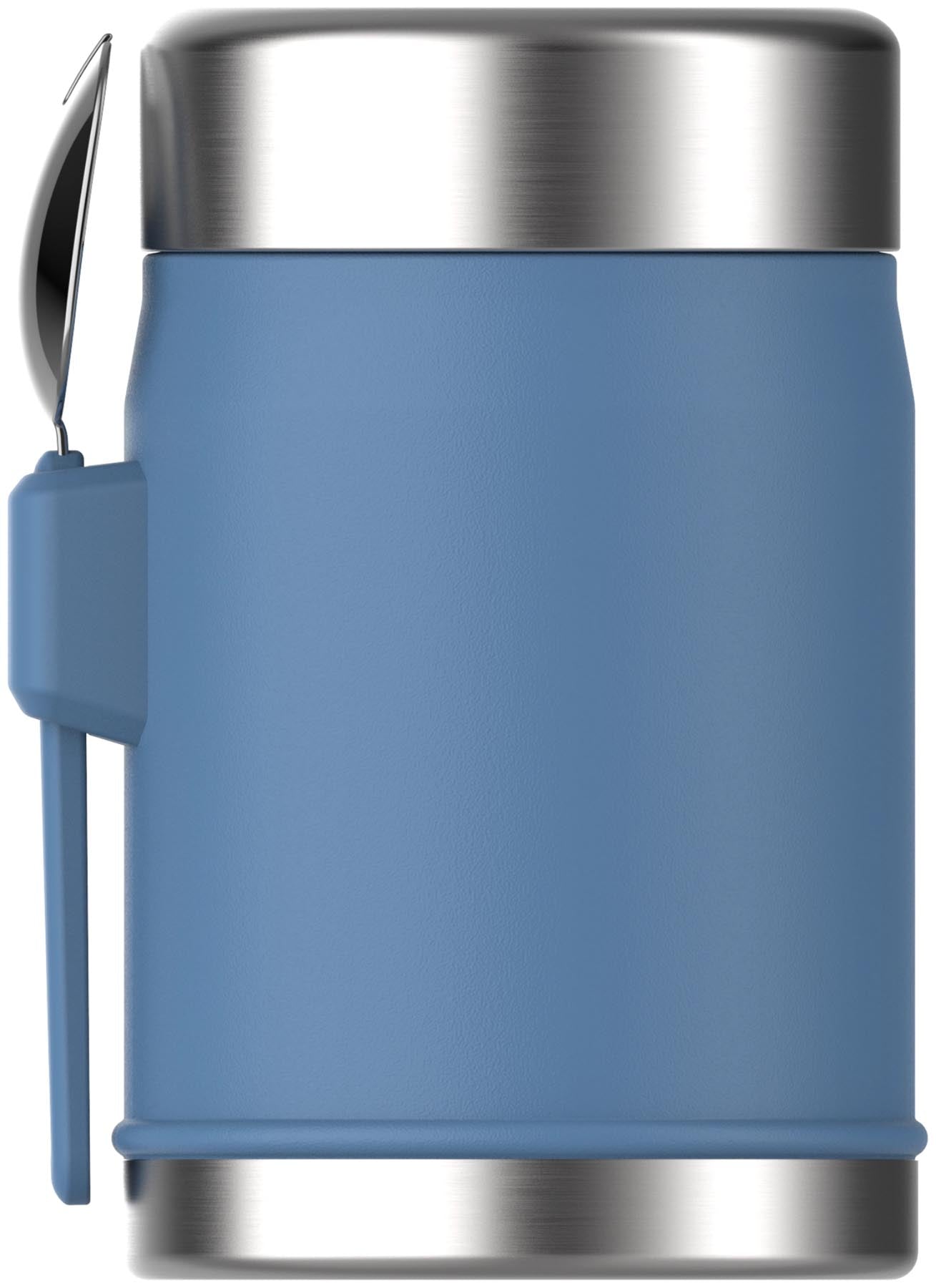 Stylischer blauer Food Jar mit Spork von Stanley, ideal für unterwegs. Perfekt für warme und kalte Speisen, 0.4l Fassungsvermögen.