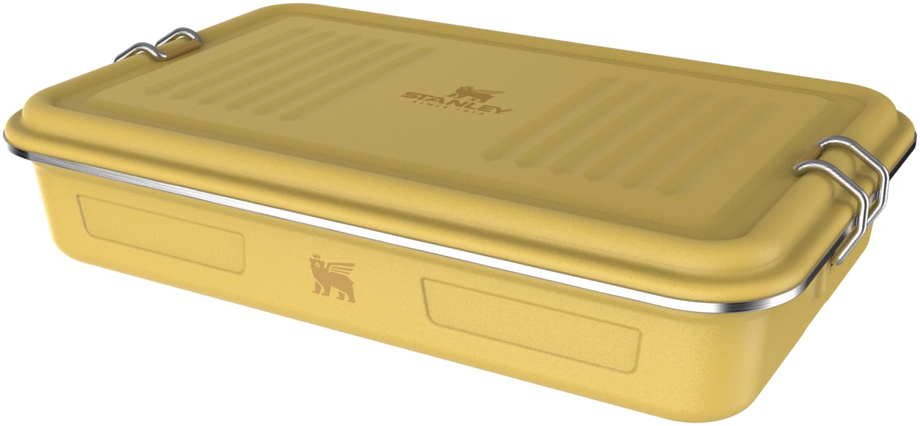 Die praktische Lunchbox Legendary Useful Box 1.1l in Dijon-Gelb von Stanley bietet stilvolle Aufbewahrung für Essen und Snacks für unterwegs.